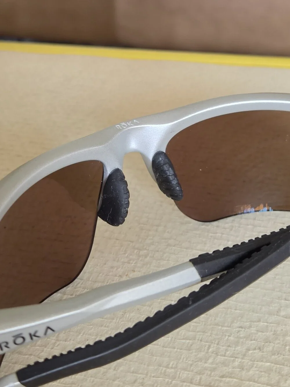 ROKA TL-1 Performance Sports Sunglasses with Matte Silver Frame Brown Lenses